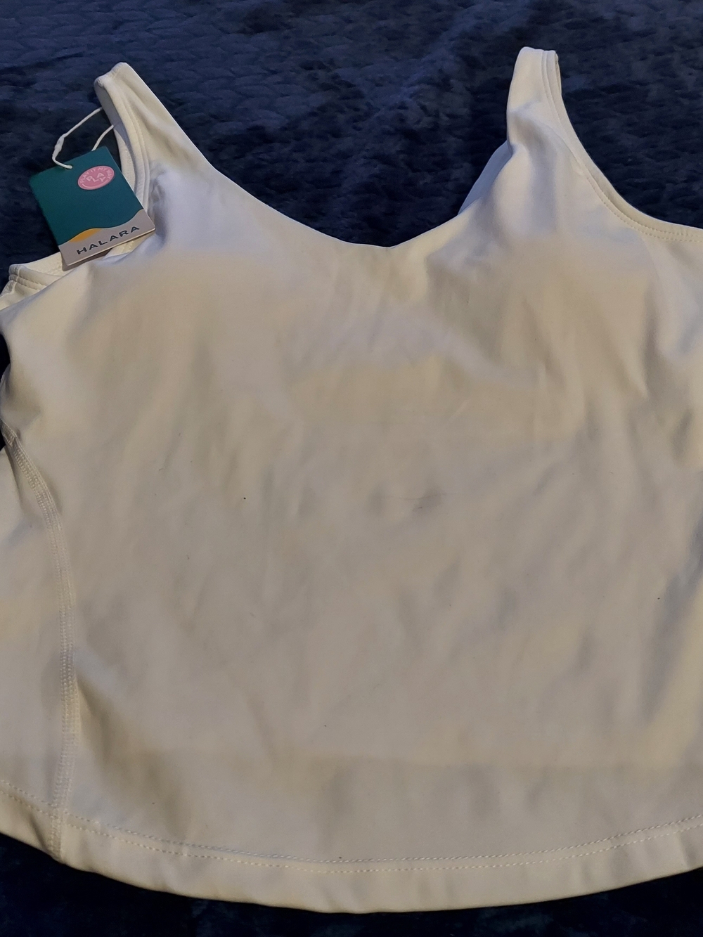 Nwt Halara White Scoop Neck Athletic Tank Top